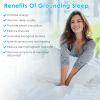 King Size Grounding Sheet 95% Organic Cotton 5% Silver Fiber Fitted Grounded Sheet With 15FT Grounding Cord For Improve Sleep Therapy Wellness Benefit