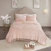 Full/Queen 100-Percent Cotton Chenille Bedspread with Fringe Hem in Pink Blush