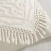Full/Queen 100-Percent Cotton Chenille Bedspread with Fringe Hem in Off-White
