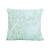 King size Light Blue Damask Embroidered 4 Piece Oversized Bedspread Set