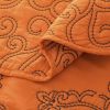 King size Orange Nectarine Damask Embroidered 4 Piece Oversized Bedspread Set