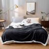SOGA Black Fleece Throw Blanket – Soft and Cozy Sofa and Bed Comforter, Warm Decorative Blanket for Living Room, Bedroom, Couch, or Nap Use