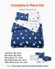 VEVOR Kids Comforter Set, 5 Pieces, Twin Bedding Sets with 1 Comforter, 1 Flat Sheet, 1 Fitted Sheet, 2 Pillowcases, Soft Microfiber & Space Printed