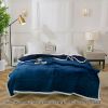 SOGA Navy Blue Throw Blanket – Soft and Cozy Fleece Bed and Sofa Comforter, Warm Decorative Blanket for Living Room, Bedroom, Couch, or Nap Use