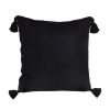 SOGA 45cm Black Vintage Butterfly Pillow – Velvet Square Throw Pillow with Tassels, Decorative Cushion for Sofa, Bed, Living Room