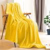 SOGA Yellow Throw Blanket – Warm and Cozy Fleece Comforter for Sofa, Bed, Living Room, or Home Décor, Soft Decorative Blanket for Year-Round Use
