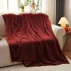 SOGA Burgundy Throw Blanket – Warm and Cozy Fleece Comforter for Sofa, Bed, Living Room, or Home Décor, Soft Decorative Blanket for Year-Round Use