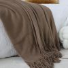 SOGA Coffee Acrylic Knitted Throw Blanket – Soft and Cozy Decorative Blanket for Bed, Sofa, Living Room, or Couch, Warm and Stylish Home Décor Accent