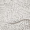 Oversized Quilted Throw with Scalloped Edges White 60x72"