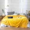 SOGA Yellow Throw Blanket – Warm and Cozy Fleece Comforter for Sofa, Bed, Living Room, or Home Décor, Soft Decorative Blanket for Year-Round Use