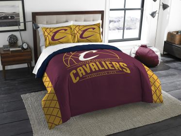 Cavaliers OFFICIAL NBA "Reverse Slam" NBA Full/Queen Printed Comforter & Sham Set