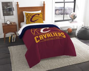 Cavaliers OFFICIAL NBA "Reverse Slam" Twin Printed Comforter & Sham Set
