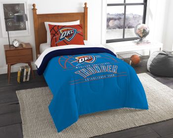 Thunder OFFICIAL NBA "Reverse Slam" Twin Printed Comforter & Sham Set