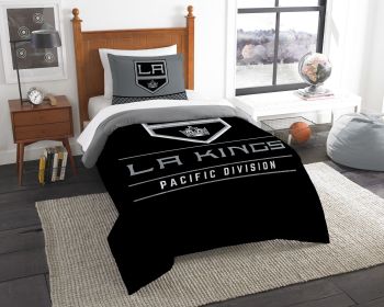 LA Kings OFFICIAL NHL "Draft" Twin Printed Comforter & Sham Set