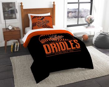Orioles OFFICIAL MLB Twin Printed Comforter & Sham Set