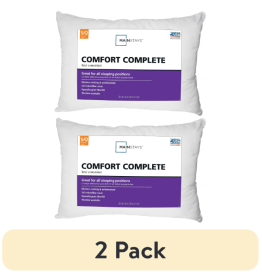 (2 pack) Mainstays Comfort Complete Bed Pillow, Standard/Queen