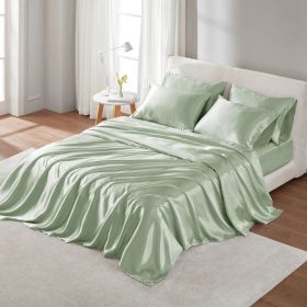 Satin Luxury Sheet Set Full (Color: as Pic)