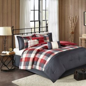 7 Piece Herringbone Comforter Set (Color: as Pic)